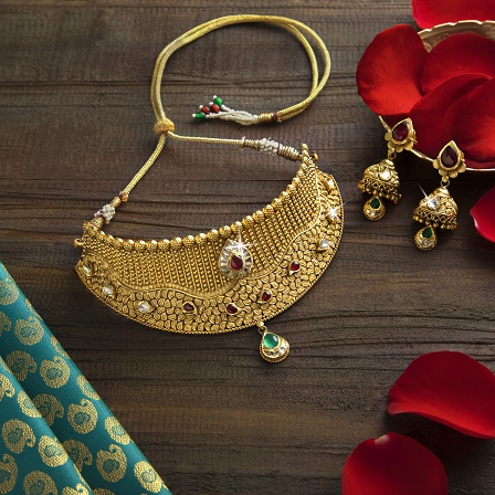 Kundan Gold Necklace Narenkumar Jewellers