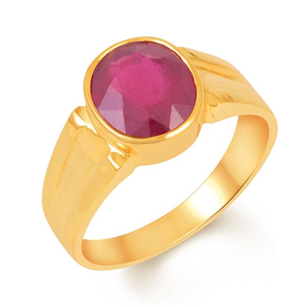 Gold ruby ring, certified gemstone
