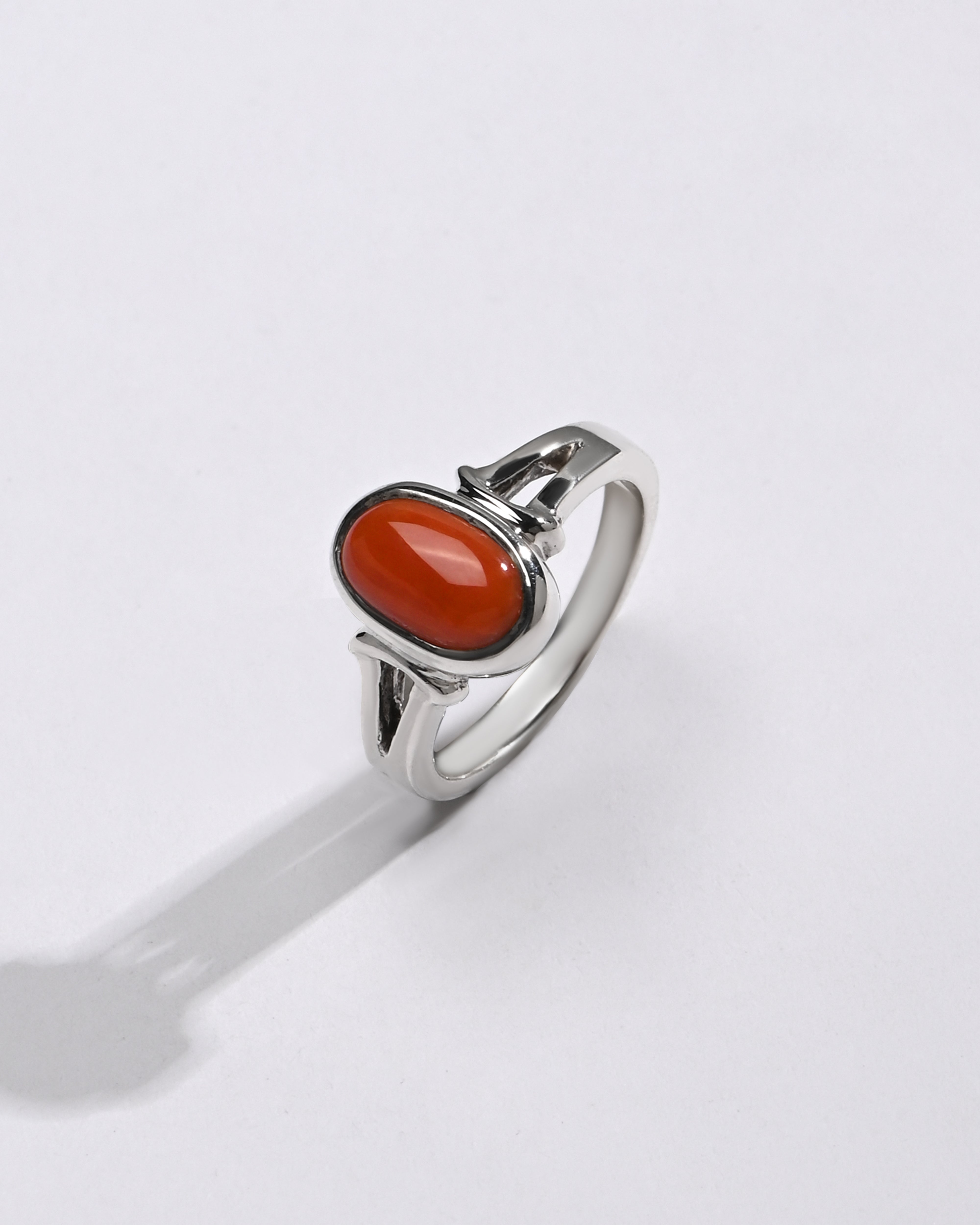Myra Gems coral ring in 925 sterling silver