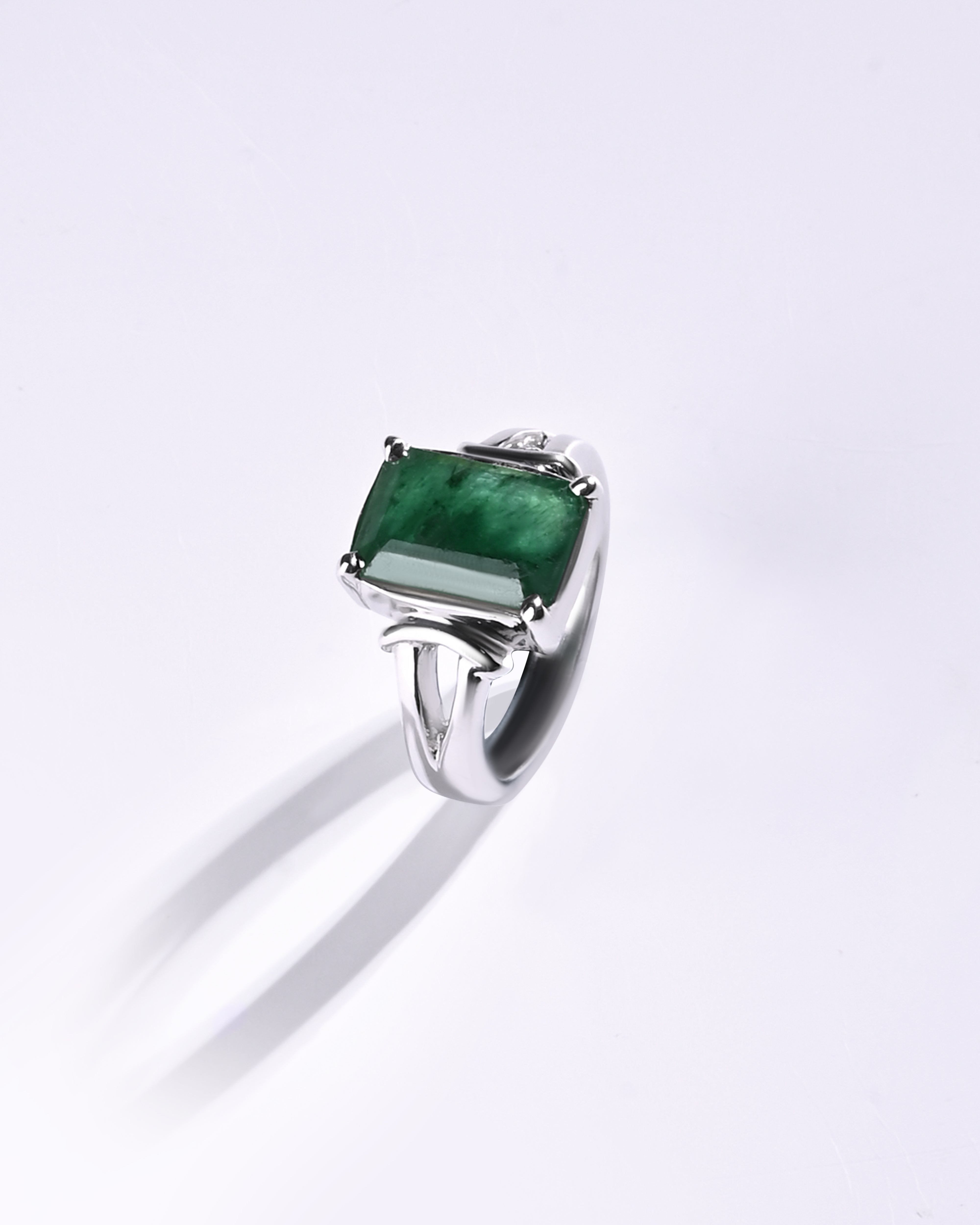 Myra Gems emerald ring in 925 sterling silver