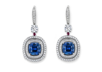 Sapphire and Diamond Earrings Narenkumar Jewellers Kandivali